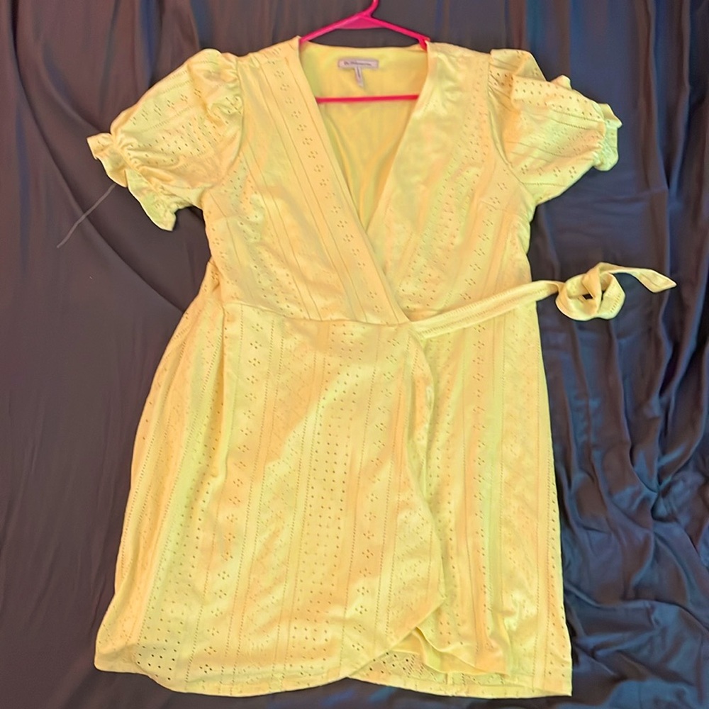 Yellow BCBG wrap dress